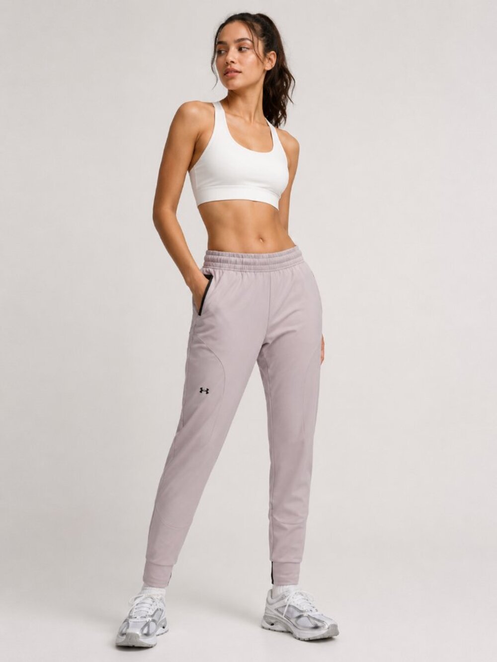 Under Armour Unstoppable Joggers Women’s Large Gray Dawn Tapered Athletic Pants